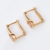 18ct Rose Gold, Modern, Morganite / 0.10ct Diamond Huggie Earrings - 2