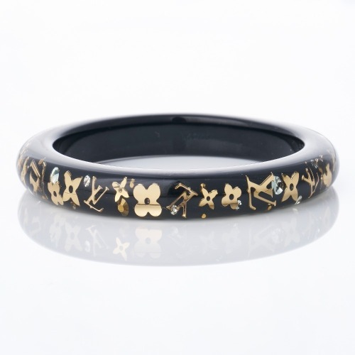 Louis Vuitton, Black Monogram Inclusion Bangle with Box