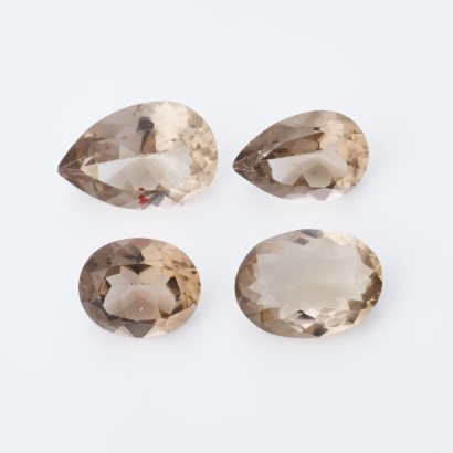 Parcel of Four, Loose, Smoky Quartz, 34.50ct total weight