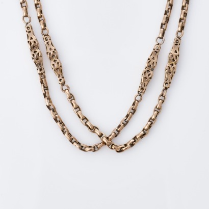 9ct Yellow / Rose Gold, Vintage, 44cm Double Chain