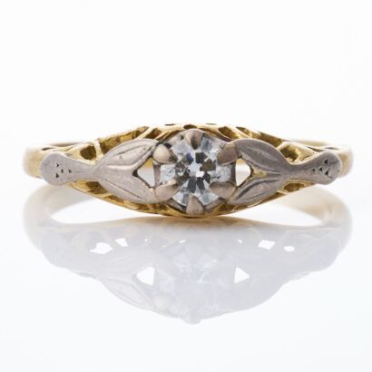 18ct Yellow Gold, Vintage, 0.20ct Diamond Ring