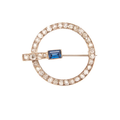 18ct Art Deco Sapphire and Diamond Brooch