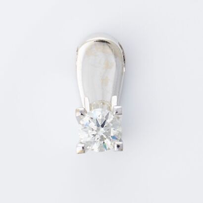 18ct White Gold, 0.59ct Diamond Pendant