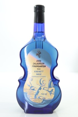 (1) 2003 Pieroth Niederthaler Hof Dalberger Pfarrgarten Kabinett in Violin-Shaped Bottle, Nahe