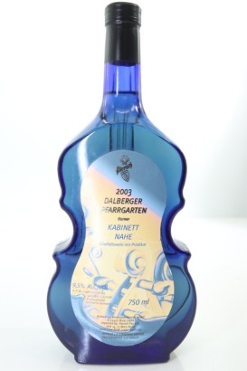 (1) 2003 Pieroth Niederthaler Hof Dalberger Pfarrgarten Kabinett in Violin-Shaped Bottle, Nahe