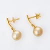 18ct Yellow Gold, Burmese South Sea Pearl / 0.10ct Diamond Earrings - Near new - 2