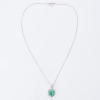 Platinum, 2.00ct Emerald / 0.30ct Diamond Pendant on 45cm, 18ct White Gold, Box Chain - 2