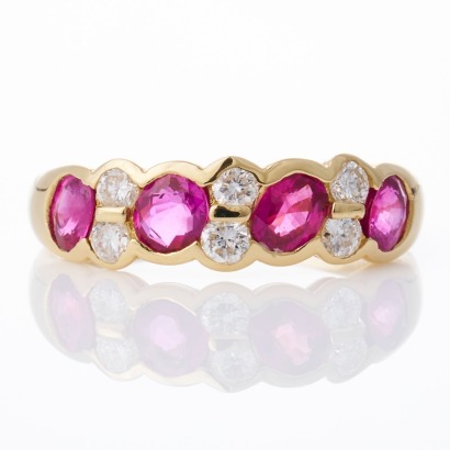 18ct Yellow Gold, 1.21ct Ruby / 0.33ct Diamond Ring
