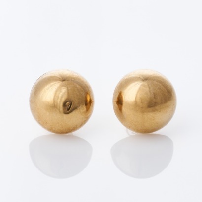 9ct Yellow Gold, 12mm Half-Ball Stud Earrings