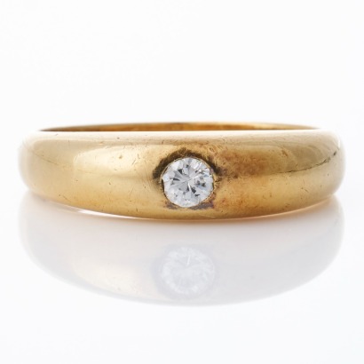 18ct Yellow Gold, Vintage, 0.10ct Diamond Ring