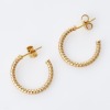 Walker & Hall, 9ct Yellow Gold, Twisted Rope Design Hoop Earrings with Box - 2