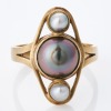 9ct Yellow Gold, Three-Pearl Ring