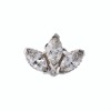 Maria Tash, 18ct White Gold, Diamond, Engraved Lotus Threaded Stud Earring with Box