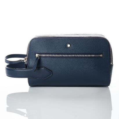 Montblanc, Sartorial Washbag 2 Zips In Blue Saffiano - As new
