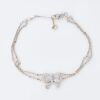 18ct White Gold, 17cm, 0.49ct Diamond Bow Belcher Bracelet