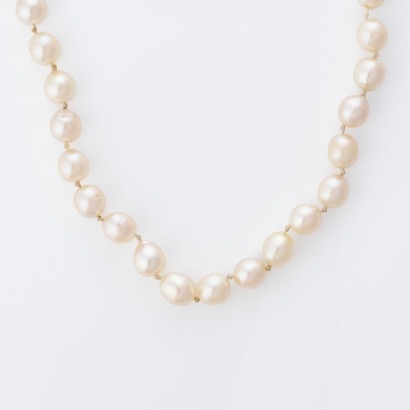 73cm, Cultured 5.8mm - 6.3mm Baroque Pearl Necklace with Silver Box Clasp