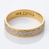 18ct White / Yellow Gold, Diamond-Cut Band Ring - 2