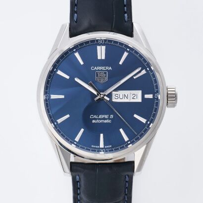 Stainless Steel, 41mm TAG Heuer Carrera Calibre 5 Day / Date Automatic Wristwatch, circa 2022