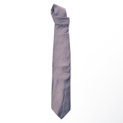 Ermenegildo Zegna, 100% Silk Jacquard, Geometric Blue Tie
