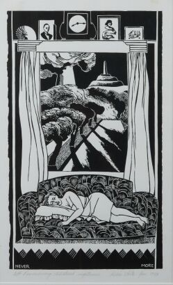 ROBIN WHITE Remembering Childhood Nightmares, A/P, 1986, woodblock print