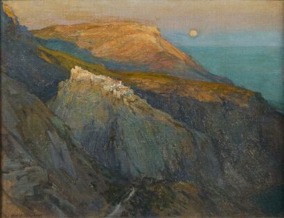 HARRY VAN DER WEYDEN Sunset Over Hill Top VIllage, South-East France