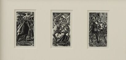 E. MERVYN TAYLOR A Midsummer Nights Dream, Commedia D'ell Arte Players, Hamlet (triptych)