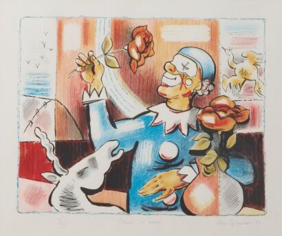 ALAN GILDERDALE Clown and Roses