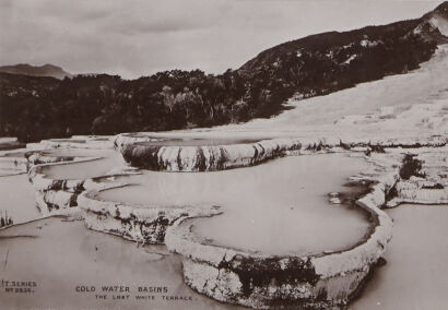 PHOTOGRAPHIC POSTCARD Cold Water Basins at the Pink and White Terraces