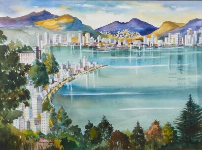 FLORENCE M. LUXFORD Glowing Wellington Harbour Impression