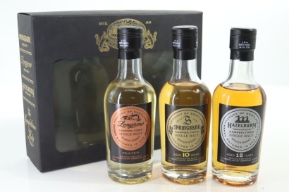 (1) The Campbeltown Malts Springbank 10 - Hazelburn 12 - Longrow Single Malt Scotch Whisky Set, Campbeltown, 200ml, 3 Bottles Sold as One Lot (GB)