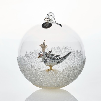 Tiffany & Co, Bird Glass Ornament with Box
