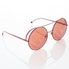 Fendi, Red Round Sunglasses with Box