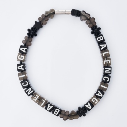 Balenciaga, Logo Bead Choker with Box