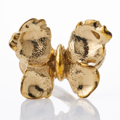 Christian Dior, Gold-Tone Butterfly Ring with Box