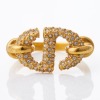 Christian Dior, Crystal-Embellished CD Ring with Box