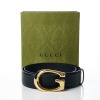 Gucci, Black Leather GG Belt with Box, Size 80 - 2