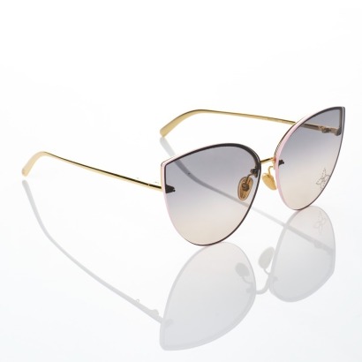 Louis Vuitton, LV Glam Gold-Tone Metal Gradient Sunglasses with Case (slightly scratched)