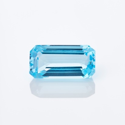 Loose, 17.80ct Emerald-Cut Blue Topaz