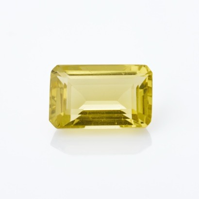Loose, 10.25ct Rectangular Step-Cut Lemon Quartz