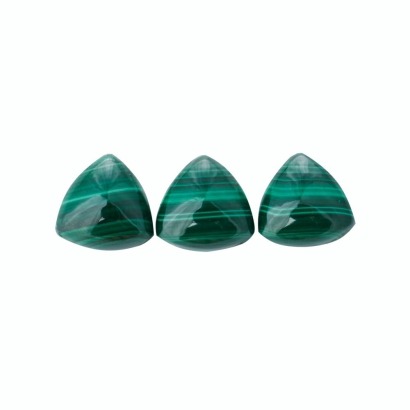 Loose, Three Trilliant Cabochon Malachites, 28.60ct total weight