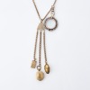 Rolled Gold, 146cm Guard Chain with Fob Charms and Glass-Set Locket