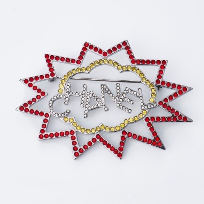 Chanel, Bam Pow Rhinestone Brooch with Box