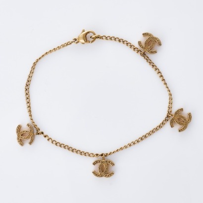 Chanel, 19cm Gold-Tone CC Charm Bracelet