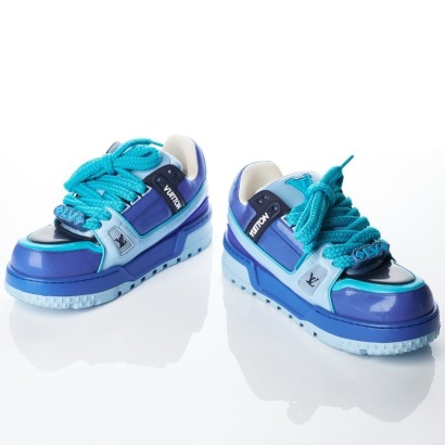 Louis Vuitton, Blue / Light Blue / Turquoise, Trainer Maxi Sneakers with Box, Size 6.5 Men's - Near new