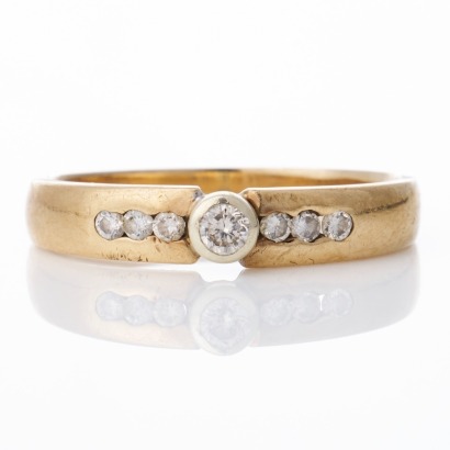 9ct Yellow Gold, 0.20ct Diamond Ring