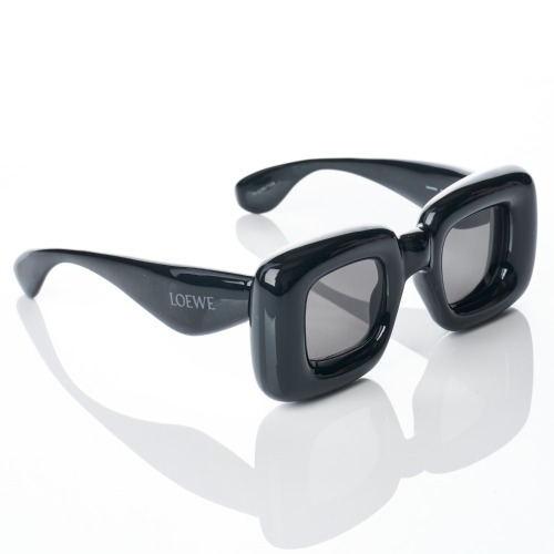 LOEWE, LW40098I Black Inflated Square Sunglasses with Case