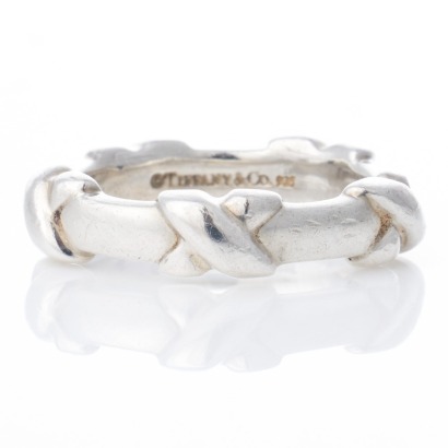 Tiffany & Co, Sterling Silver, Signature X Station Band Ring