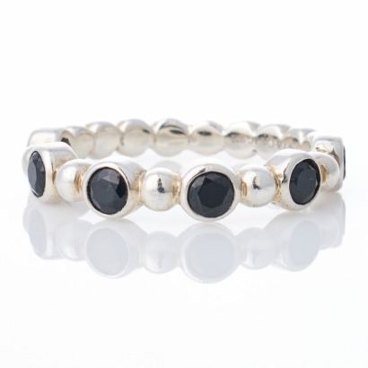 Tiffany & Co, Ziegfeld Collection Sterling Silver / Black Spinel Ring