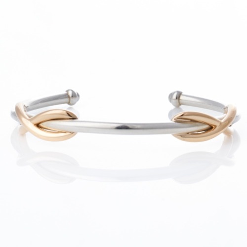 Tiffany & Co, Sterling Silver / 18ct Rose Gold, 14cm Infinity Cuff, Size Petite