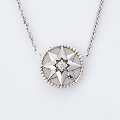 Dior Rose des Vents, 18ct White Gold, Diamond / Mother-of-Pearl Necklace